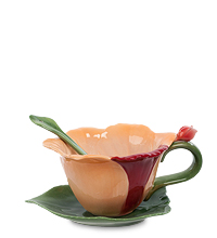 CMS-05/ 2 Чайная пара с ложечкой "Орхидея" (Pavone)