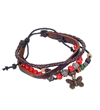 Y-BKB061 Браслет цветной нат.кожа