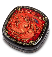 ШК-30/48 Шкатулка Холуй "Жар-птица" Мухин 7,5х7,5