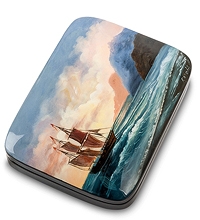 ШК-10/18 Шкатулка Федоскино "Море" Котова