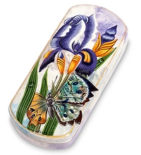 ШК-70/ 5 Шкатулка Федоскино "Бабочка" 6,5х13,5 исп. Яблокова