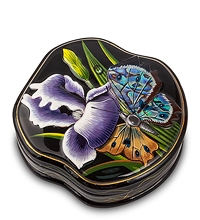 ШК-70/ 8 Шкатулка Федоскино "Бабочка" 8,5х8,5 исп. Яблокова