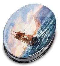 ШК-10/16 Шкатулка Федоскино "Море" исп. Котова