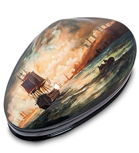 ШК-10/21 Шкатулка-Ракушка Федоскино "Море" Котова