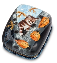 ШК-70/15 Шкатулка Федоскино "Котенок" исп. Яблокова