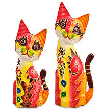 99-289 Фигурка "Кошка" н-р из трех 30,25,20 см (албезия, о.Бали)