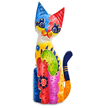 99-129-03 Фигурка "Кошка" бол. 30 см (албезия, о.Бали)