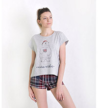 Пижама женская 5656/7, р.092, серый меланж комб. (Serge)