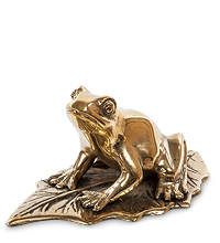 43-017 Фигурка "Лягушка на листе" (бронза, о.Бали)