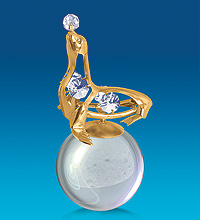 AR-3843/Glass Фигурка на шаре "Тюлень" (Юнион)