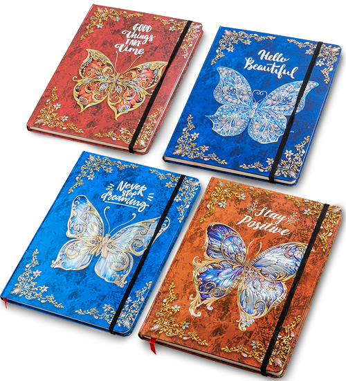 BM-03 Блокнот бол. "Бабочки" в асс. (3D твердая обложка)