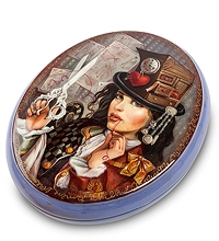 ШК-65/11 Шкатулка Федоскино "Ниточка жизни" исп. Данченко