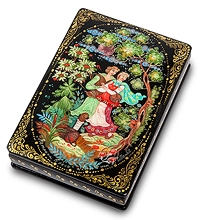 ШК-75/ 3 Шкатулка Холуй "Встреча в лесу" исп. Иванов