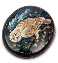 ШК-35/ 9 Шкатулка Холуй "Ночной дозор" овал. Сонова