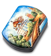 ШК-55/12 Шкатулка "Храм Христа Спасителя" 9,5х7,0 Левин