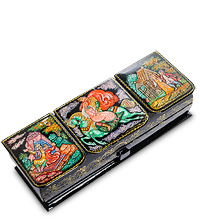 ШК-85/12 Шкатулка Палех "Руслан и Людмила" С.М. 18х6,5