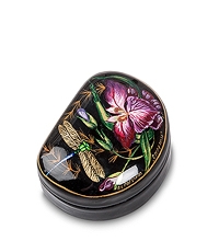 ШК-70/11 Шкатулка Федоскино "Бабочка" 5,5х2,5 исп. Яблокова