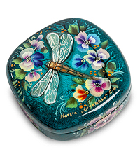 ШК-30/ 3 Шкатулка  Мстера "Стрекоза" 7,5,х7,5 Рыбакова О.