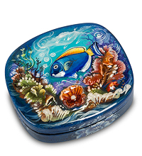 ШК-30/ 6 Шкатулка  Мстера "Рыбка" 8,5,х7,5 Сухов К.