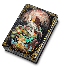 ШК-75/10 Шкатулка Холуй "Гуси-Лебеди" исп. Иванов