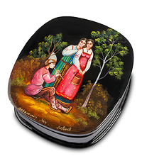 ШК-25/16 Шкатулка Федоскино "Русский сюжет" Лавров