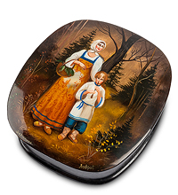 ШК-25/16 Шкатулка Федоскино "Русский сюжет" Лавров