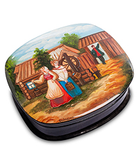 ШК-25/16 Шкатулка Федоскино "Русский сюжет" Лавров