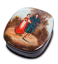 ШК-25/16 Шкатулка Федоскино "Русский сюжет" Лавров