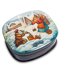 ШК-25/16 Шкатулка Федоскино "Русский сюжет" Лавров