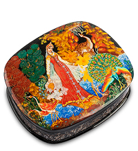 ШК-25/15 Шкатулка Палех "Девица красавица" Рогова