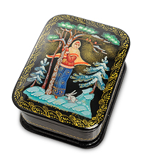 ШК-90/ 2 Шкатулка Палех "Сказка" 8,5х6,5