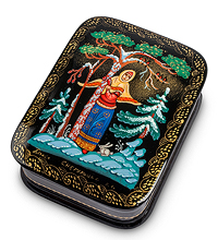 ШК-90/ 2 Шкатулка Палех "Сказка" 8,5х6,5