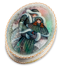 ШК-35/ 8 Шкатулка Федоскино "Влюбленные" исп. Веснушка