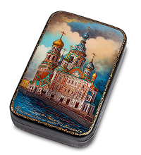 ШК-35/ 5 Шкатулка Федоскино "Спас на Крови" исп. Панферов