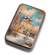 ШК-35/ 6 Шкатулка Федоскино "Новодевичий моностырь" исп. Панферов Д.