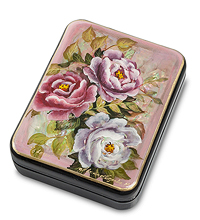 ШК-55/60 Шкатулка Федоскино "Цветы" авт. Белова М.