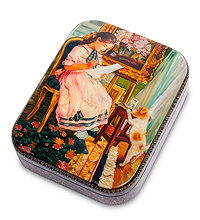 ШК-35/20 Шкатулка Федоскино "Девочка" исп. Зимин А.