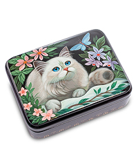 ШК-35/21 Шкатулка Холуй "Кот" исп. Кузнецов Э.