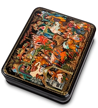 ШК-35/ 1 Шкатулка Палех "Летучий Корабль" Осин