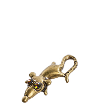 AM-1063 Фигурка-кошельковая "Мышь" (латунь, янтарь)