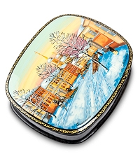 ШК-80/ 4 Шкатулка Федоскино "Старая Москва зимой" Николаев