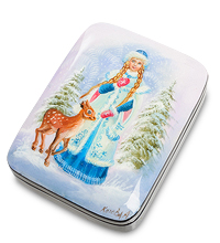 ШК-10/40 Шкатулка Федоскино "Снегурочка" Котова А.