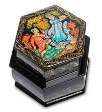 ШК-85/21 Шкатулка Палех "Каменный цветок" Серов