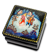 ШК-95/ 1 Шкатулка Палех "По улице"