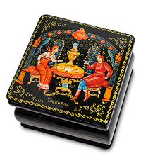 ШК-95/ 5 Шкатулка Палех "Чаепитие"