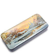 ШК-10/42 Шкатулка Федоскино "Зимний закат" исп. Котова А.