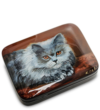 ШК-10/50 Шкатулка Федоскино "Кот"