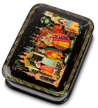 ШК-75/16 Шкатулка Палех "Гадание" исп. Серов