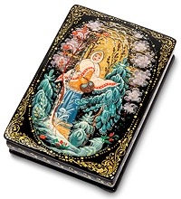 ШК-75/ 5 Шкатулка Холуй "За подснежниками" исп. Иванов