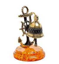 AM-1845 Фигурка "Рында с якорем" (латунь, янтарь)